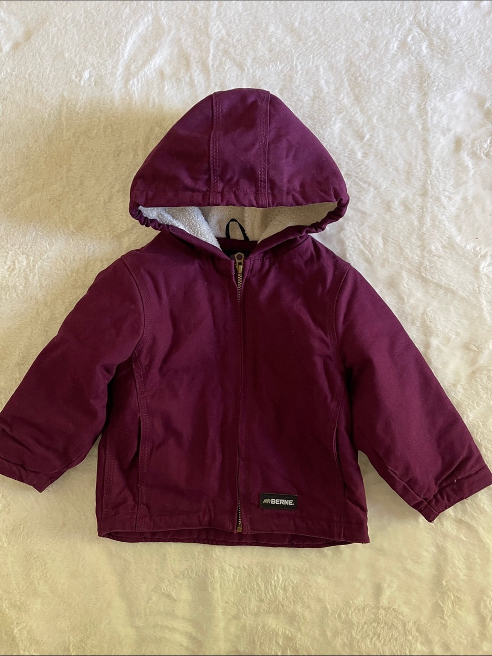 Berne Kids' Hooded Jacket in Burgundy SZ 3T
